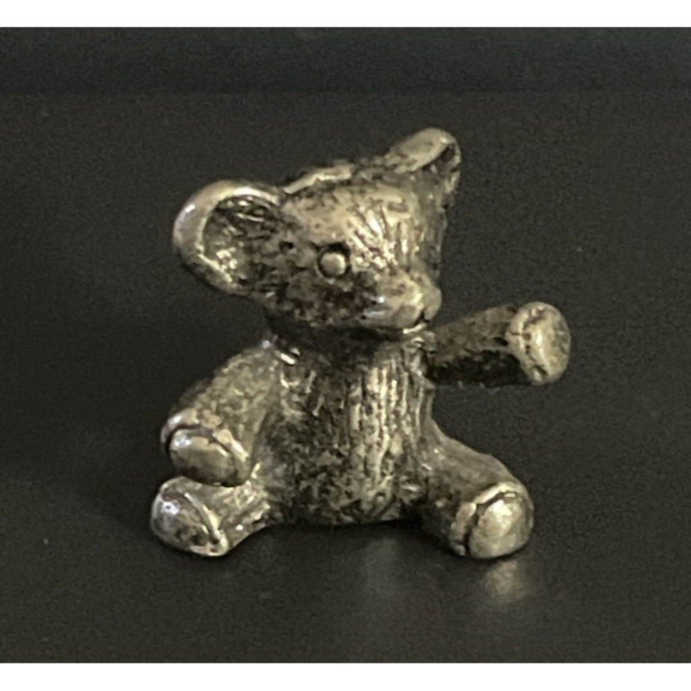 Vtg Spoontiques Miniature Pewter Bear Teddy Bear Figurine 80s Metal